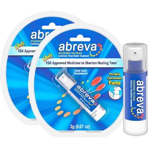 Abreva 10 Percent Docosanol Cold Sore Treatment, Treats Your Fever Blister in 2.5 Days - 0.07 oz Pump in Kuwait