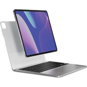 Brydge 12.9 MAX+ Wireless Keyboard Case with Multi-Touch Trackpad for iPad Pro 12.9" & iPad Air 13", White Magnetic SnapFit Case, Silver Keyboard in Kuwait