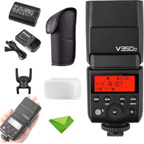 Godox V350C Flash for Canon 1/8000s HSS 2.4G GN36 500 Full Power Flashs 0.1s-1.7s Recycle Time TTL Speedlight for Canon 6D 80D 77D 70D 60D 50D 40D 30D 800D 750D/760D 700D 650D 600D 550D 500D(V350-C) in Kuwait