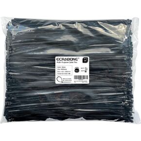 ECRABONE Zip Ties 12inch 1000 Pack, Black Cable Zip Ties 50 Pounds Tensile Strength Nylon Self-Locking Wire Ties Wraps for Outdoor and Indoor Use by ECRABONE in Kuwait