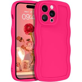 YINLAI Designed for iPhone 14 Case 6.1-Inch, Cute Curly Wave Frame Shape Slim Soft TPU Bumper Women Girls Shockproof Protective Phone Case Cover, Black in Kuwait