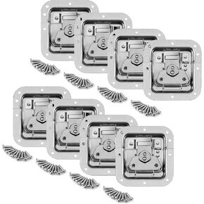 GBGS 8 Pack Heavy Duty Road Flight Case Spring loaded Recessed Butterfly Twist Latch مع ميزة قابلة للقفل، 125 درجة قابلة للفتح لجراب الطيران، PA DJ / Road Case (السمك المناسب > 3⁄8 بوصة) in Kuwait
