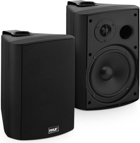 Pyle Pair of Wall Mount Waterproof & Bluetooth 6.5'' Indoor/Outdoor Speaker System, with Loud Volume and Bass. (Pair, Black. PDWR62BTBK) in Kuwait
