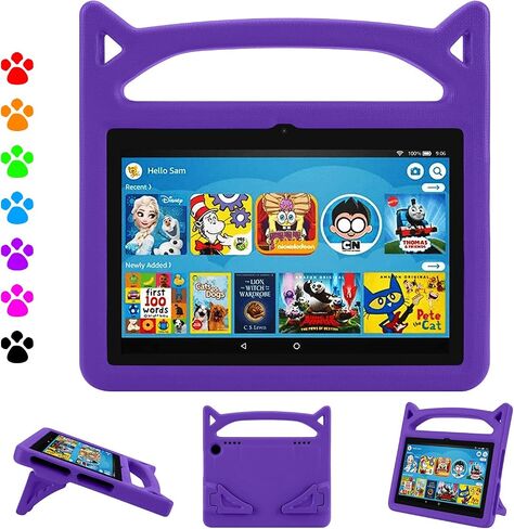 Kids Tablet Case for 8 Tablet(2020/2022 Release,10th/12th Generation),Dinines Incompatible with iPad Samsung 8inch Tablet,Anti Slip Shockproof Kids Friendly Case for 8 inch Tablet(Blue) in Kuwait