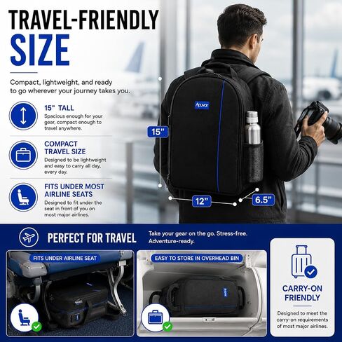 Acuvar Professional DSLR Camera Backpack with Rain Cover for Canon, Nikon, Sony, Olympus, Samsung, Panasonic, Pentax models. in Kuwait