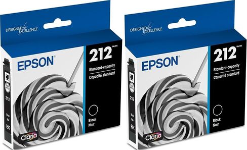 Epson T212 Claria -Ink Standard Capacity Black -Cartridge (T212120-S) & T212 Claria -Ink Standard Capacity Cyan -Cartridge (T212220-S) for Select Expression and Workforce Printers in Kuwait