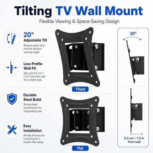 Tilting TV Wall Mount Monitor Wall Mount Camper 14-24 Inch LED LCD Small Monitor Bracket with Screw in Kuwait