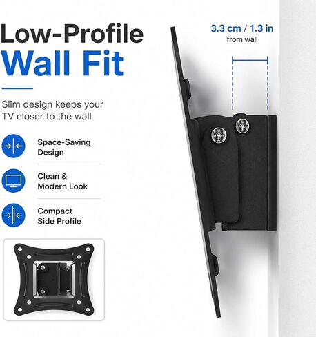 Tilting TV Wall Mount Monitor Wall Mount Camper 14-24 Inch LED LCD Small Monitor Bracket with Screw in Kuwait