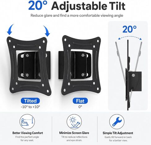 Tilting TV Wall Mount Monitor Wall Mount Camper 14-24 Inch LED LCD Small Monitor Bracket with Screw in Kuwait