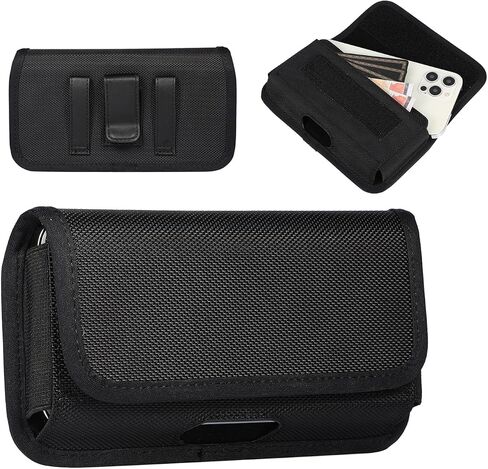 Nylon Cell Phone Holster for Samsung Galaxy A53 5G A52 5G A20 A03S, S22 Ultra S10+ Note 20 10+, Horizontal Belt Clip Case Pouch for iPhone 13 12 11 Pro Max, Oneplus Nord N200 8T, Google Pixel 6 -Large in Kuwait