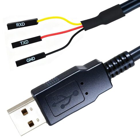 NITOMTYU USB to TTL Serial 3.3V Adapter Cable with FTDI Chip, USB to TTL-232R-RPI Serial Cable TX RX Signal 3 Pin Windows Linux MAC OS in Kuwait