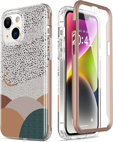 حافظة Esdot لهاتف iPhone 14 مع واقي شاشة مدمج، غطاء متين من الدرجة العسكرية بتصميمات عصرية للنساء والفتيات، حافظة هاتف واقية مقاس 6.1 بوصة حديقة الزهور in Kuwait