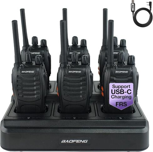 BAOFENG BF-88A Walkie Talkies 6 Way Charger Bulk FRS Radio License-Free Long Range 16 Channels Two Way Radio Pack of 6 in Kuwait