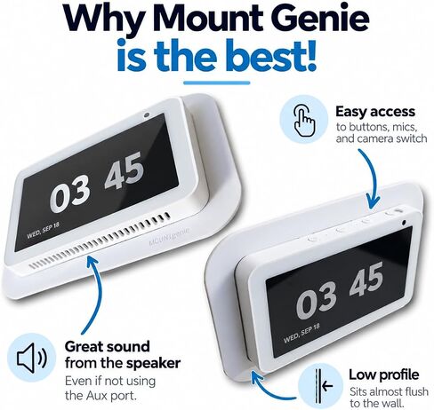 Amazon Echo Show 5 Built-in Wall Mount | Fits Gen 1 & Gen 2 Only | Clean Flush Installation | 1-Pack in Kuwait