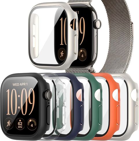 6 Pack Case with Tempered Glass Screen Protector for Apple Watch Ultra 2/Ultra 49mm, HASDON Scratch Resistant Full Protective Cover for iWatch 49mm in Kuwait