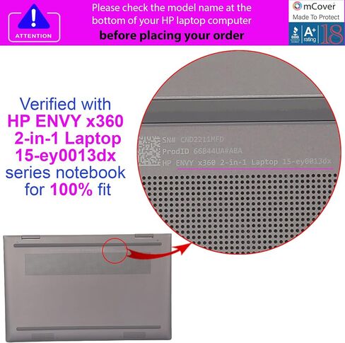 mCover Case ONLY Compatible for 2022~2023 15.6" HP Envy x360 15-EW0000 (Intel CPU) / 15-EY0000 (AMD CPU) Series Laptop (NOT Fitting Any Other HP Models) - Clear in Kuwait