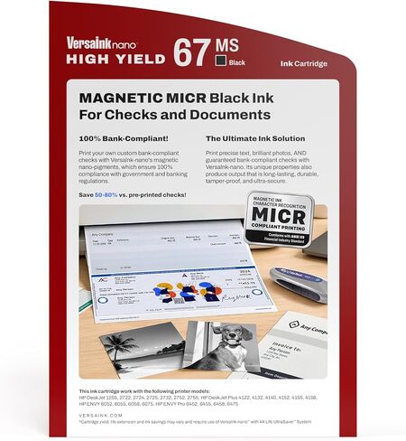 VersaInk-Nano HP 67 MS MICR Black Ink Cartridge for Check Printing in Kuwait