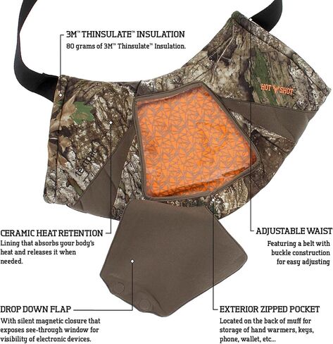 HOT SHOT Men’s Camo Brushed Tricot ThermalCHR Textpac Hunting Handwarmer, for Hunting, Fishing and Outdoor wear in Kuwait