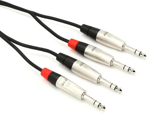 Hosa HSS-005X2 Dual REAN 1/4" TRS Pro Stereo Interconnect Cable, 5 Feet in Kuwait