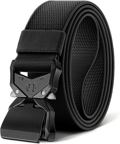 BULLIANT Men's Tactical Belt Military Rigger Elastic Nylon Belt fo Gift Men Work Heavy Duty 1.5",QUICK RELEASE in Kuwait