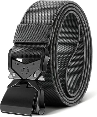 BULLIANT Men's Tactical Belt Military Rigger Elastic Nylon Belt fo Gift Men Work Heavy Duty 1.5",QUICK RELEASE in Kuwait
