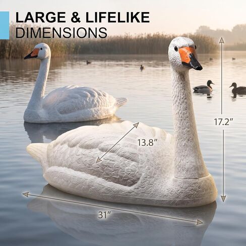 Galashield Swan Decoys for Geese | Large Floating Swan Decoy for Pool, Pond & Lake [2 Pack] in Kuwait