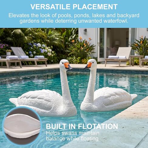 Galashield Swan Decoys for Geese | Large Floating Swan Decoy for Pool, Pond & Lake [2 Pack] in Kuwait