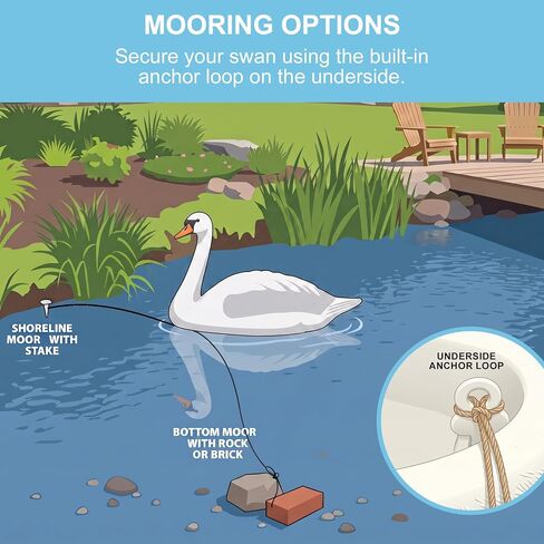 Galashield Swan Decoys for Geese | Large Floating Swan Decoy for Pool, Pond & Lake [2 Pack] in Kuwait