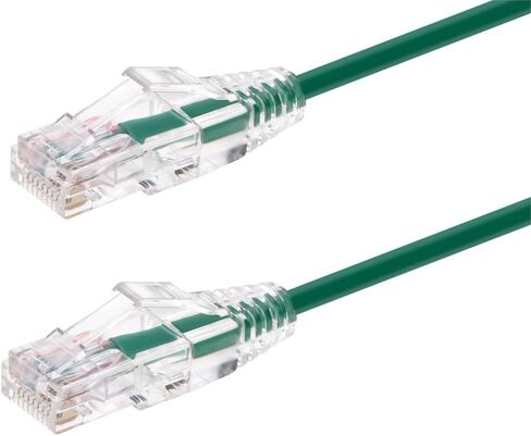 Monoprice Cat6 Ethernet Patch Cable - Snagless, Stranded, 550MHz, UTP, CMR Rated, 28AWG, 3 Feet, Green - SlimRun Series in Kuwait