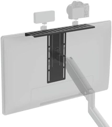 Mount Plus MDS12-3 Wide All-In-One VESA Compatible Monitor Shelf for Device Organizer,Perfect for Online Meetings and Live Streaming Such As Cameras, Webcams,Height Adjustable (27.2" Wide) in Kuwait