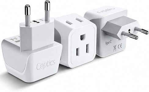 Ceptics 200W 220v to 110v converter, Step Down Voltage Converter for Curling Iron, Straightener, Charger, Travel Adapter and Voltage Converter, 3 USB-A, USB-C PD 18W, Type C, E/F, G, I, Plugs included in Kuwait