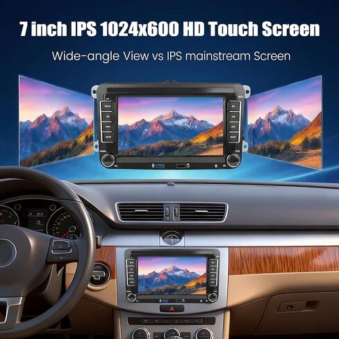 2G+64G Android Car Radio for VW Passat Golf Jetta Golf Tiguan Wireless Apple CarPlay Android Auto Double Din 7 Inch Touch Screen Bluetooth GPS Navigation WiFi FM/RDS USB/Type-C + Backup Camera Mic in Kuwait