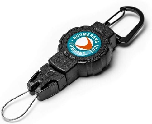 Boomerang Tool Company Fishing Medium Retractable Gear Tether, Rotating Belt Clip, 36" Retractable Cord, 6 oz. Retraction Force, Black Polycarbonate Case, Universal Attachment in Kuwait