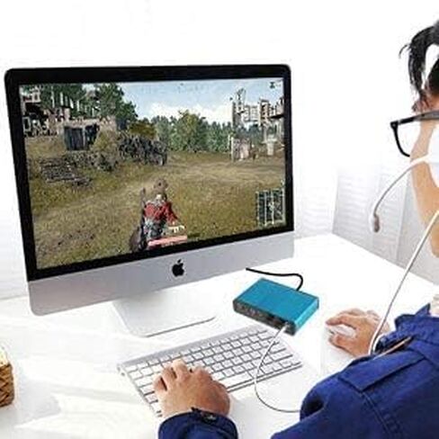 Optimal Shop USB 2.0 External Sound Card 6 Channel 5.1 Surround Adapter Audio S/PDIF for PC -Blue in Kuwait