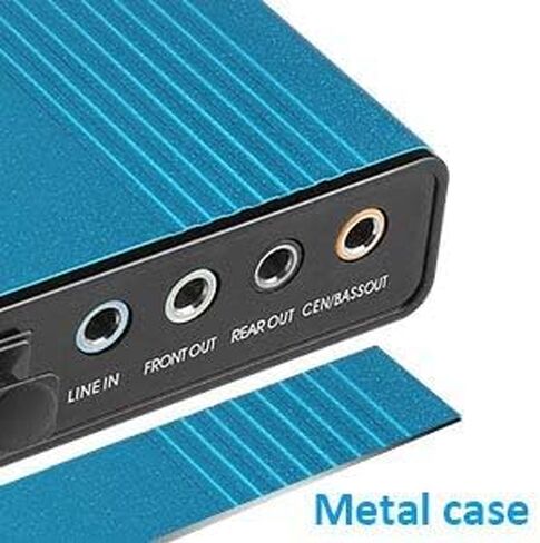 Optimal Shop USB 2.0 External Sound Card 6 Channel 5.1 Surround Adapter Audio S/PDIF for PC -Blue in Kuwait