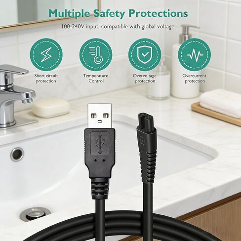for Nicwell Water Flosser Charger, Power Cord Compatible with Nicwell F5025 COSLUS F5020E Oralfree Cordless Portable Water Dental Flosser Replacement Power Supply Adapter Cable in Kuwait