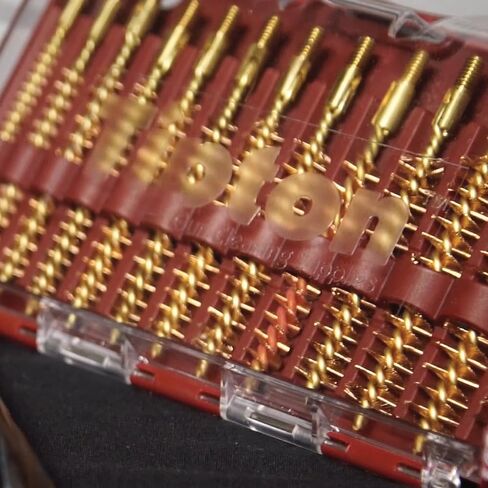 Tipton 26-Piece Ultra Cleaning Jag and Best Bore Brush Set in Caliber Labeled Storage Case for Firearm Cleaning, Maintenance,red/ bronze in Kuwait