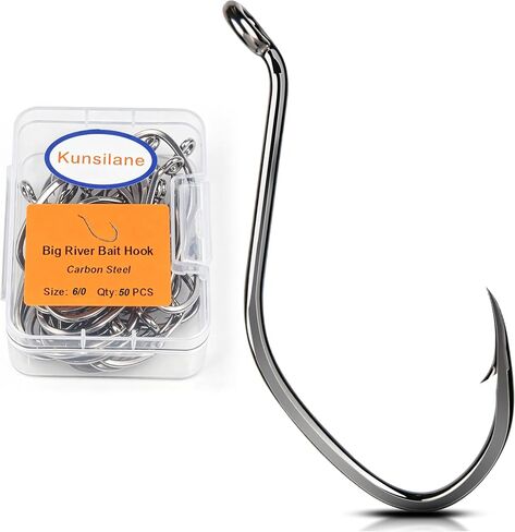Catfishing Hooks, Big River Bait Hooks Offset Design for Flathead Catfish in Kuwait