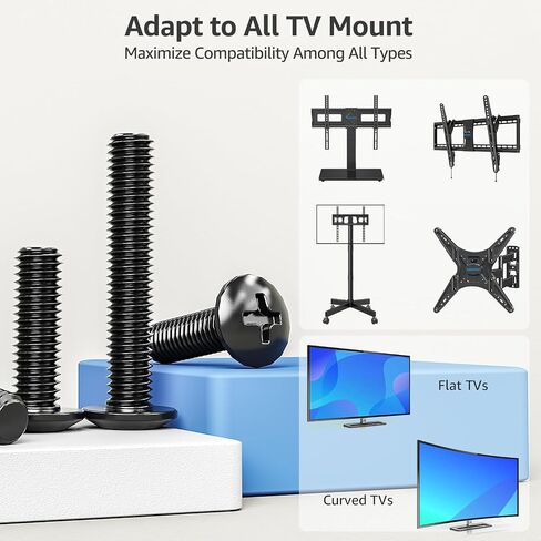 MOUNTUP Universal TV Mounting Hardware Kit Fits Most LED LCD OLED 4K TVs, Includes M4 M5 M6 M8 TV Screws, Spacers, Washers, and Concrete Wall Anchors for TV/Monitor Mounting up to 80 inches, MU0041 in Kuwait