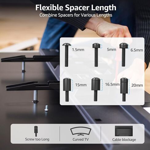MOUNTUP Universal TV Mounting Hardware Kit Fits Most LED LCD OLED 4K TVs, Includes M4 M5 M6 M8 TV Screws, Spacers, Washers, and Concrete Wall Anchors for TV/Monitor Mounting up to 80 inches, MU0041 in Kuwait