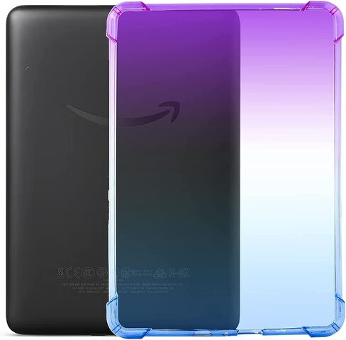 Matte Clear Back Case for 6.8" Kindle Paperwhite (11th Generation, 2021) and Signature Edition (M2L3EK) Translucent Gradient Soft TPU Back Frosted Drop Impact Resistant Cover, Purple & Green in Kuwait