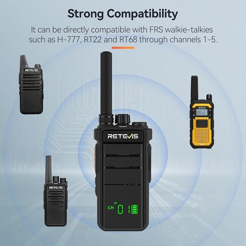 Retevis RB26 3 وات راديو ثنائي الاتجاه طويل المدى، أجهزة اتصال لاسلكية GMRS مع سماعة أذن ومجموعة ميكروفون، أجهزة راديو ثنائية الاتجاه قابلة لإعادة الشحن طويلة المدى، لأعمال بناء أمن المدرسة (10 عبوات) in Kuwait