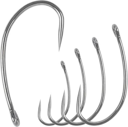 Barbless Fishing Hooks,120pcs Carp Fishing Hooks Freshwater Saltwater Circle Curve Shank Carp Hair Fishing Tackle in Kuwait