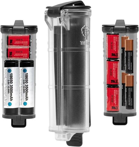Thyrm CellVault XL Battery Storage (Black) Case for AA, AAA, CR123, 18650 Batteries, Survival Gear, Made in USA in Kuwait