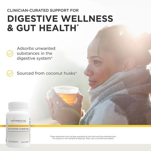 Integrative Therapeutics Activated Charcoal - Gluten Free - Dairy Free - 100 Capsules in Kuwait