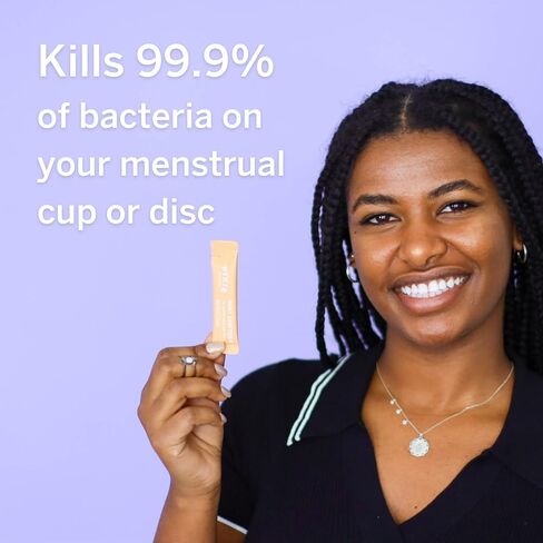 Pixie Cup Dust Menstrual Cup Sterilizer - Menstrual Disc Sterilizer + Kill 99.9% of Germs with Period Cup Cleaner - Just add Water - Portable Travel Solution in Kuwait