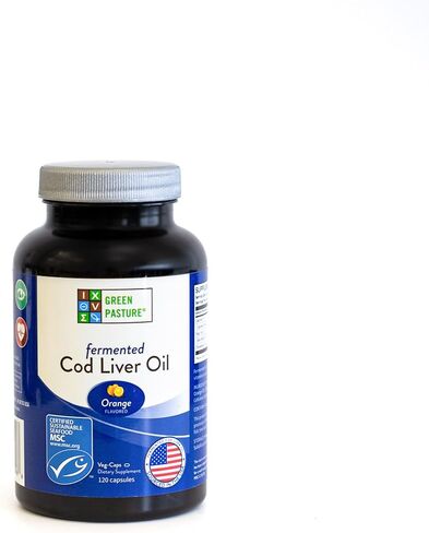 Green Pasture Fermented Cod Liver Oil Orange Flavor 120 Caps in Kuwait