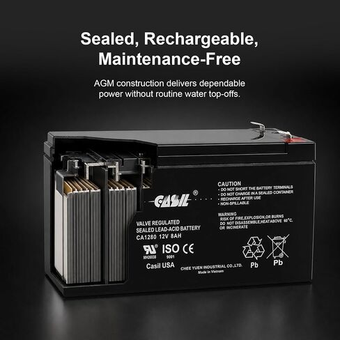 Casil APC Back-UPS ES 750 Replacement Battery CA1280 12v 8ah in Kuwait