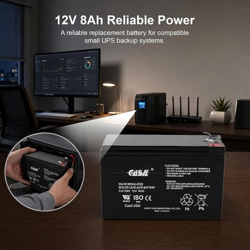 Casil APC Back-UPS ES 750 Replacement Battery CA1280 12v 8ah in Kuwait