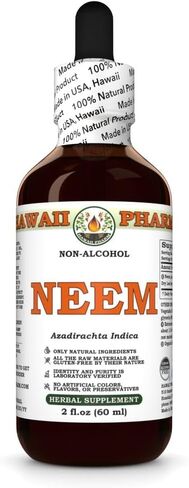 Neem Alcohol-Free Liquid Extract, Organic Neem (Azadirachta Indica) Dried Leaf Glycerite Natural Herbal Supplement, Hawaii Pharm, USA 2 fl.oz in Kuwait